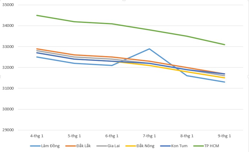 Coffee prices today 10/1: The coffee market goes down, pepper prices plummet - Photo 1.