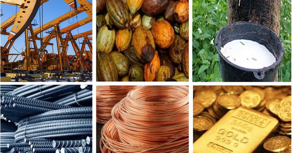 Cocoa prices reached a 46-year peak, oil, copper, steel, and rubber all increased