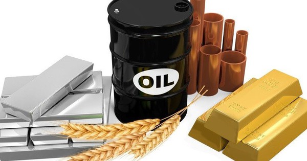 Gold prices increased while oil, rubber, coffee, and iron ore all decreased